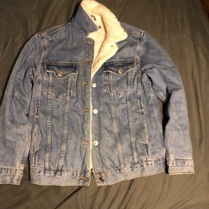 Topshop Sherpa Lined Denim Jacket